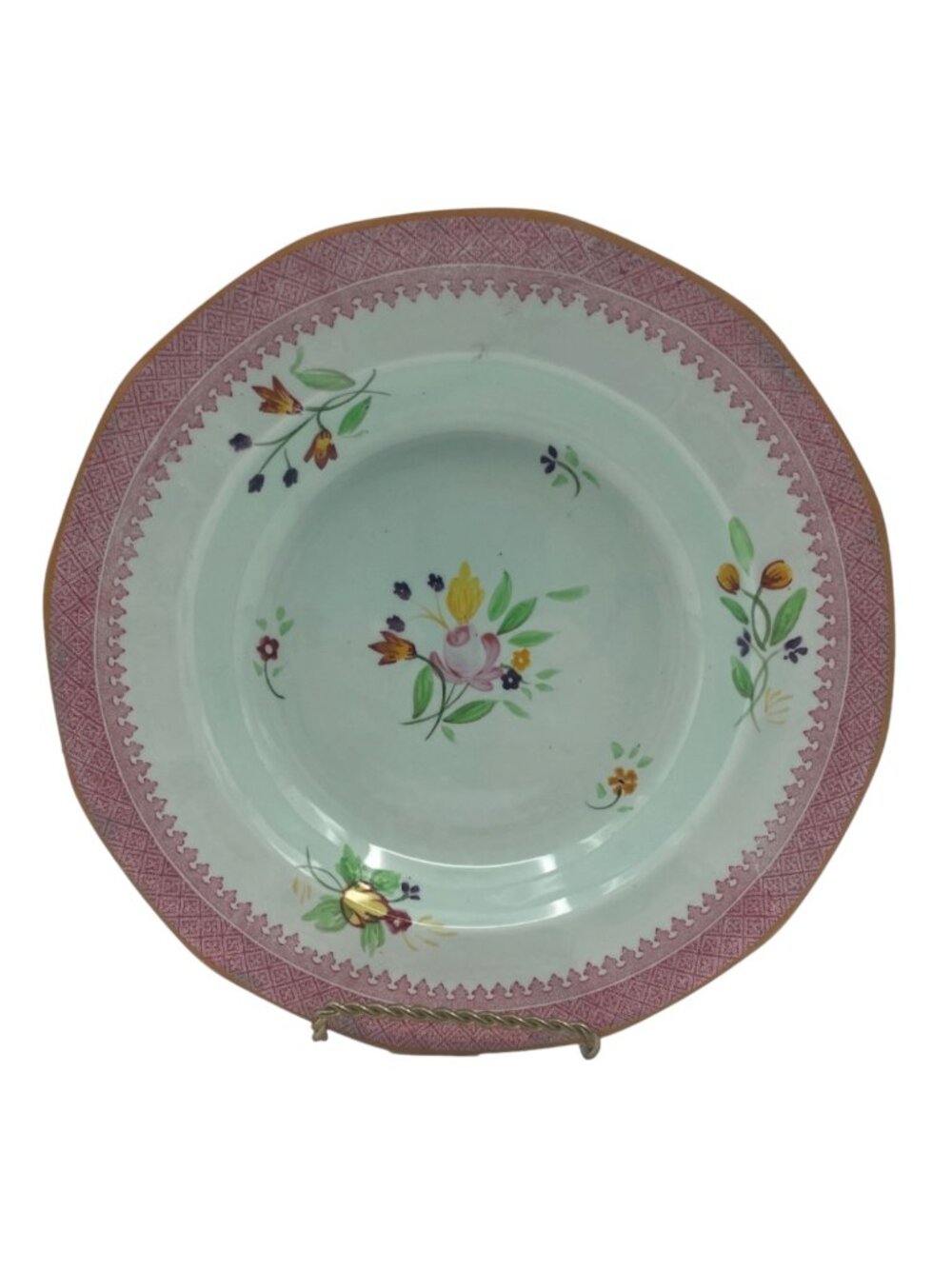 Set of 3 Adams Calyx Ware Lowestoft 8" Bowls Ironstone England Hand Painted 2087
